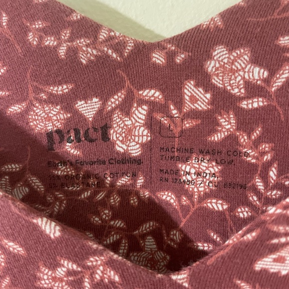 PACT Large Floral Fit and Flare Midi Dress Organic Modest Cottagecore Jersey - Picture 4 of 6